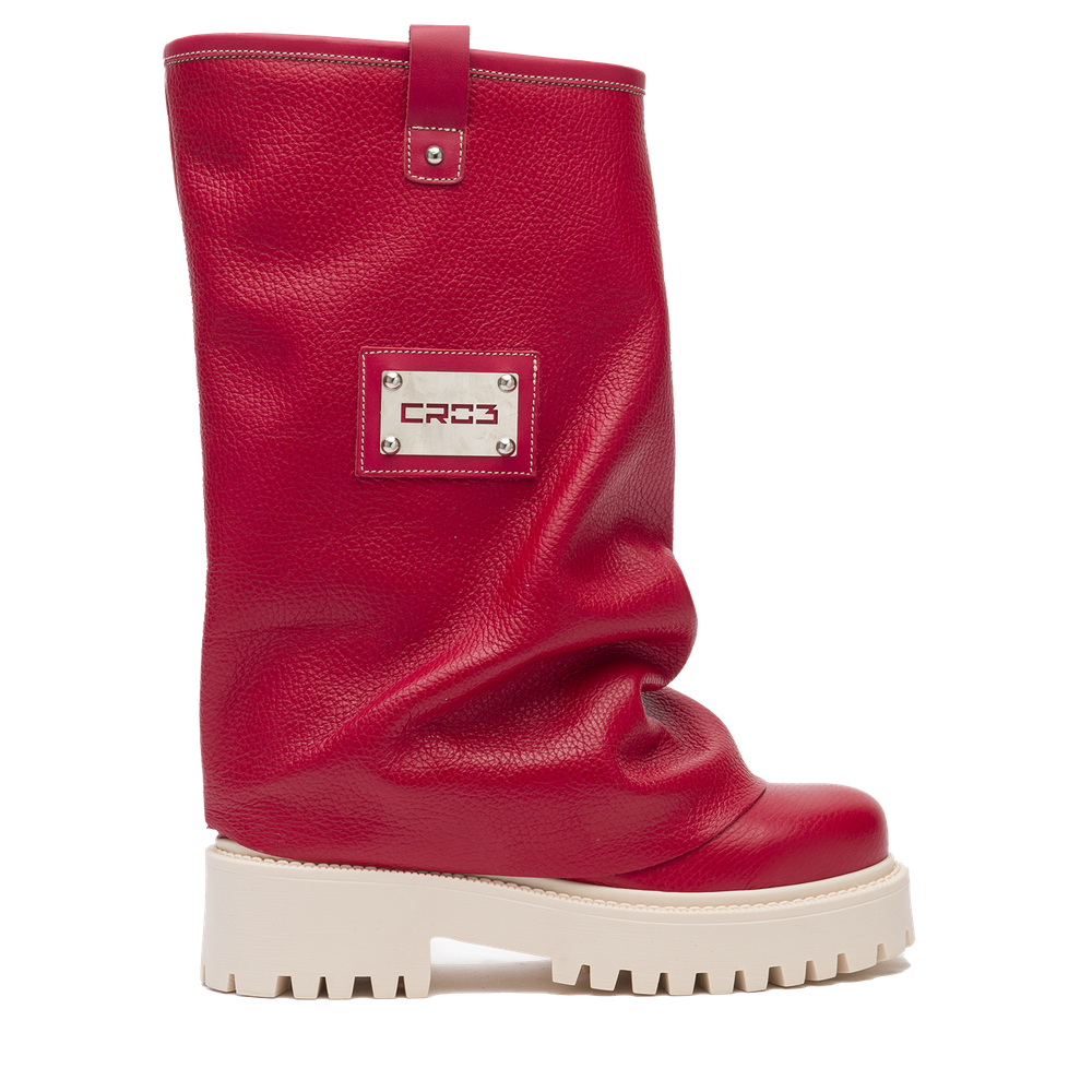 CHUNKY – Leather Boots Red