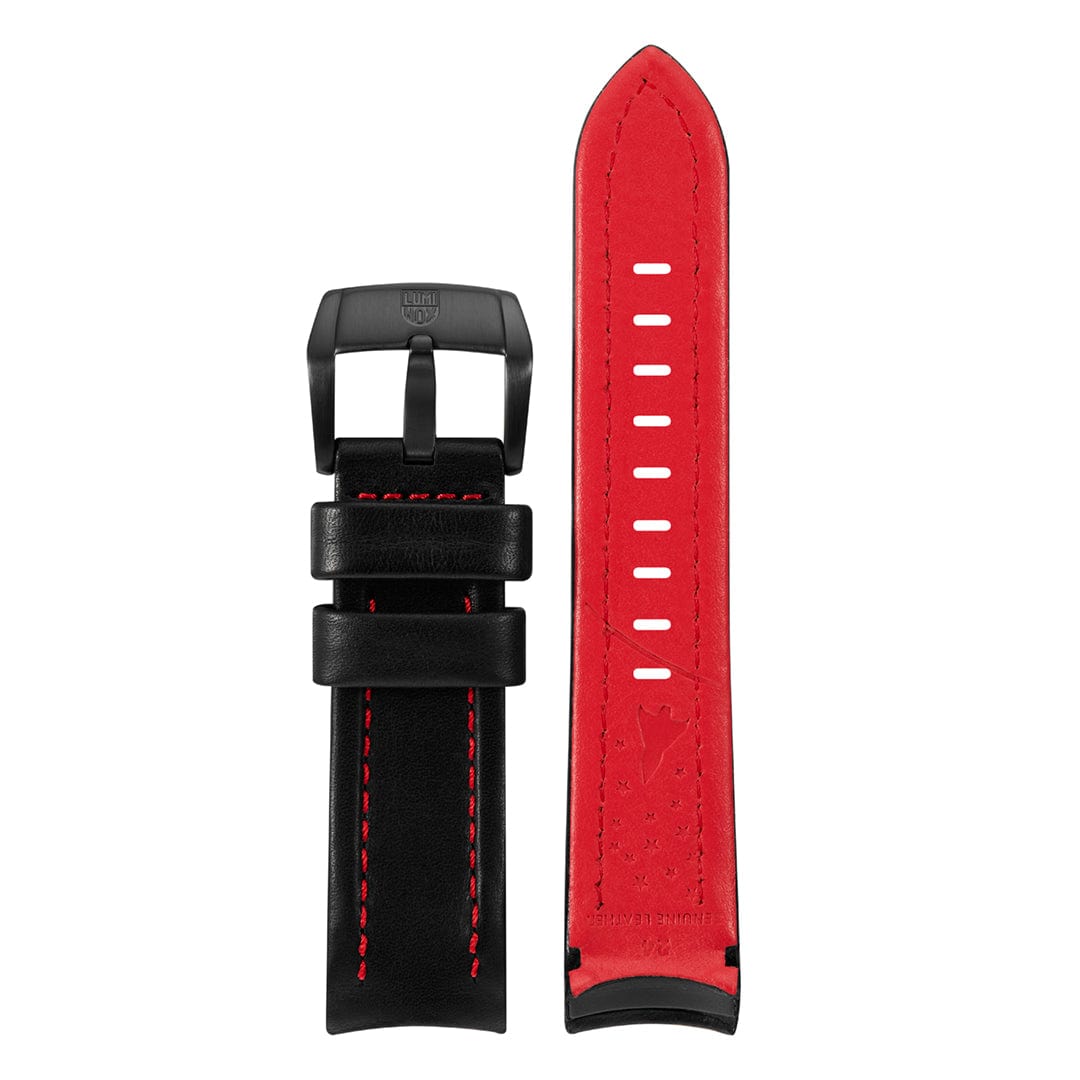 Black Leather with Red Stitches Series Model 5127,  24mm